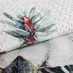 Pościel świąteczna 160x200 SNOW 1 biała szara z szyszkami z satyny bawełnianej - 5