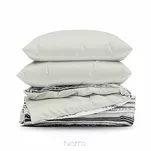 Pościel z mikrowłókna 140x200 VERANO 3 biała grafitowa wzór w pasy  Design 91 - 8