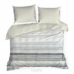 Pościel z mikrowłókna 140x200 VERANO 3 biała grafitowa wzór w pasy Design 91 - 7