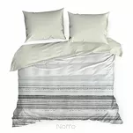 Pościel z mikrowłókna 140x200 VERANO 3 biała grafitowa wzór w pasy  Design 91 - 7