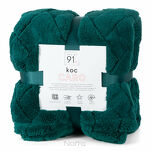 Koc 150x200 CARO ciemna zieleń puszysty typu flano z wytłaczanym wzorem Design 91 - 5