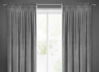 Zasłona na taśmie 140x270 SAMANTA welwetowa grafitowa o subtelnym połysku
