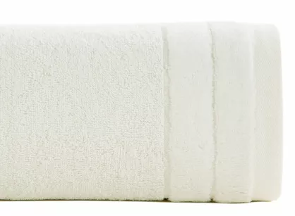 Ręcznik bawełniany 50x90 DAMLA kremowy gładki z subtelną bordiurą