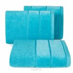 Ręcznik 70x140 MARI jasny turkus z welurową bordiurą w pasy 500 g/m2 - 4