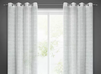 Firana gotowa na przelotkach 140x250 ARIA srebrna półprzeźroczysta w stylu eko