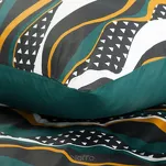 Pościel satynowa 220x200 NIKA 50 morska z musztardowym falującym wzorem z kolekcji Nova Print - 7