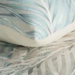 Pościel z satyny 140x200 PREMIUM 23 beżowa z wzorem miętowych liści palm z kolekcji Premium - 2