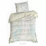 Pościel z satyny 140x200 PREMIUM 23 beżowa z wzorem miętowych liści palm z kolekcji Premium - 5