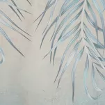 Pościel z satyny 140x200 PREMIUM 23 beżowa z wzorem miętowych liści palm z kolekcji Premium - 4