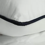 Pościel z makosatyny 140x200 LUNARA biała granatowa z ozdobnym sznurem pasmanteryjnym - 2