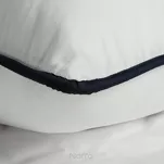 Pościel z makosatyny 140x200 LUNARA biała granatowa z ozdobnym sznurem pasmanteryjnym - 4