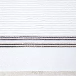 Ręcznik 30x50 FILON biały zdobiony bordiurą w prążki z połyskującą srebrną nicią - 3