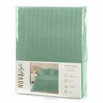 Pościel satynowa 220x200 VERA jednokolorowa gładka miętowa w prążki - 8