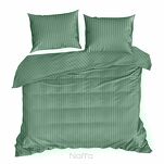 Pościel satynowa 220x200 VERA jednokolorowa gładka miętowa w prążki - 7
