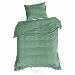 Pościel satynowa 220x200 VERA jednokolorowa gładka miętowa w prążki - 6
