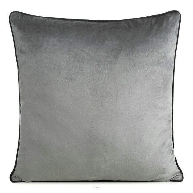 Poszewka welwetowa 60x60 GAJA 2 jednokolorowa stalowa obszyta lamówką
