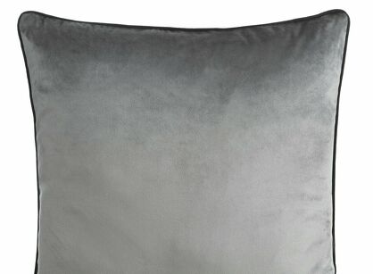 Poszewka welwetowa 60x60 GAJA 2 jednokolorowa stalowa obszyta lamówką