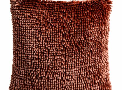 Poszewka dekoracyjna 40x40 SHAGGY 1 ruda z miękkimi frędzelkami