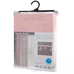 Firana na przelotkach 140x250 MOON 2 różowa z etaminy zdobiona taśmą dekoracyjną w wiszące księżyce - 7
