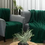 Koc 200x220 BUKLA ciemna zieleń jednokolorowy wzór baranka - 8