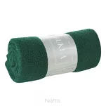 Koc 200x220 BUKLA ciemna zieleń jednokolorowy wzór baranka - 3