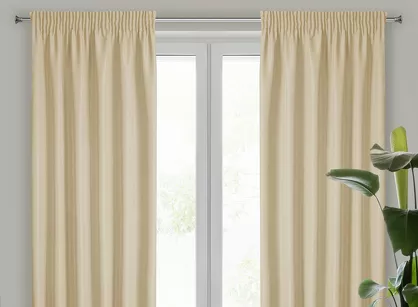 Zasłona na taśmie 140x270 RITA jednokolorowa beżowa z miękkiej tkaniny