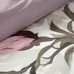 Pościel bawełniana 160x200 PEONY biała wrzosowa z wzorem piwonii z kolekcji Classic - 6
