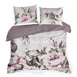 Pościel bawełniana 160x200 PEONY biała wrzosowa z wzorem piwonii z kolekcji Classic - 3