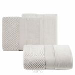 Ręcznik 70x140 JESSI beżowy z fakturą krateczki i gładką welurową bordiurą 500 g/m2 - 4