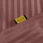 Pościel satynowa 220x200 VERA jednokolorowa gładka burgundowa w prążki - 2