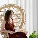 Firana na przelotkach 300x250 TIRSA biała z matowej tkaniny - 9