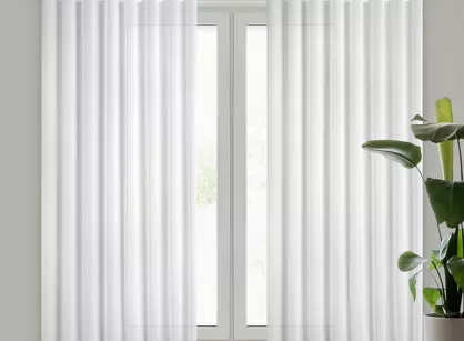 Firana na przelotkach 300x250 TIRSA biała z matowej tkaniny