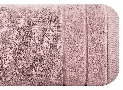 Ręcznik bawełniany 30x50 DAMLA ciemna lila gładki z subtelną bordiurą