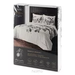 Pościel z makosatyny 160x200 DORIS Eva Minge biała brązowa wzór roślinny Premium - 6