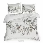 Pościel z makosatyny 160x200 DORIS Eva Minge biała brązowa wzór roślinny Premium - 5