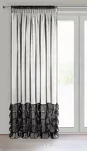 Firana na taśmie 140x270 DANI 1 czarna z etaminy zdobiona w dolnej części falbanami - 4