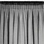 Firana na taśmie 140x270 DANI 1 czarna z etaminy zdobiona w dolnej części falbanami - 3