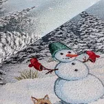 Bieżnik świąteczny 40x100 1154 gobelinowy srebrny z zimową scenerią i połyskującą srebrną nicią - 4