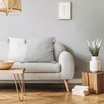 Poszewka płócienna 45x45 BOHO 3 kremowa srebrna z ozdobnymi chwostami - 4