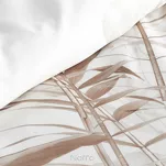 Pościel z satyny 140x200 PREMIUM 25 biała z wzorem egzotycznych brązowych liści z kolekcji Premium - 3