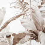 Pościel z satyny 140x200 PREMIUM 25 biała z wzorem egzotycznych brązowych liści z kolekcji Premium - 4