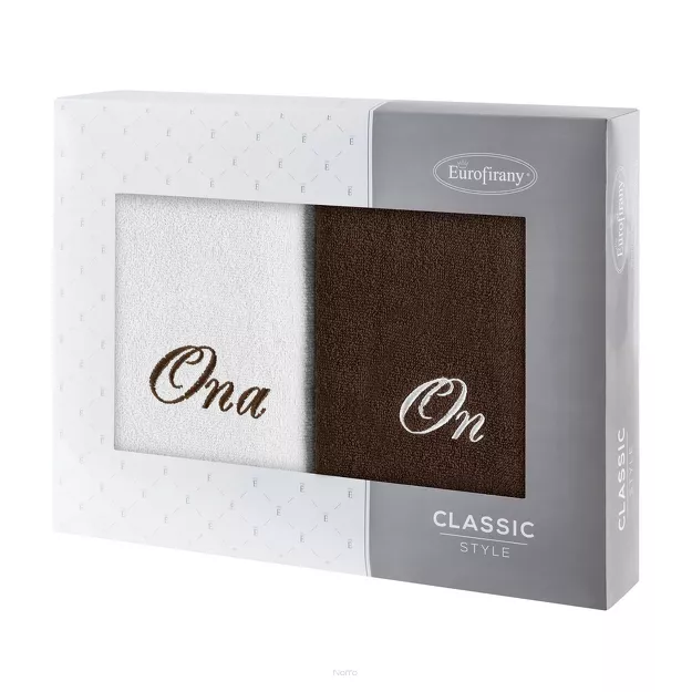 Komplet Ręczników 2x70x140 ON ONA kremowe brązowe