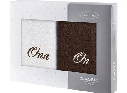 Komplet ręczników 2x70x140 ON ONA kremowe brązowe
