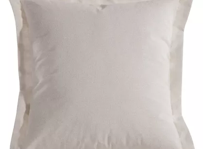 Poszewka jednokolorowa 40x40 LIDIA naturalna w stylu eko z ozdobną kantą