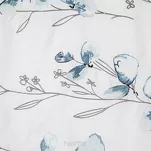 Pościel satynowa 220x200 HAFT 11B biała z haftowanym niebieskim wzorem botanicznym z kolekcji Premium - 6