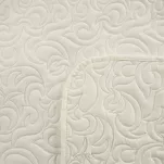 Narzuta jednokolorowa 200x220 LEN 4 kremowa pikowana w ornamentowy wzór imitująca len - 5