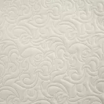 Narzuta jednokolorowa 200x220 LEN 4 kremowa pikowana w ornamentowy wzór imitująca len - 4