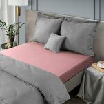 Prześcieradło z bawełny frotte z gumką pudrowe 180x200 Design 91 - 6