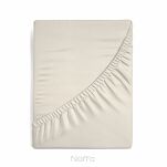 Prześcieradło z bawełny jersey z gumką beżowe 90x200 Design 91 - 3