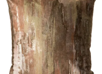 Poszewka welwetowa 45x45 ELLA ceglana z metalicznym nadrukiem